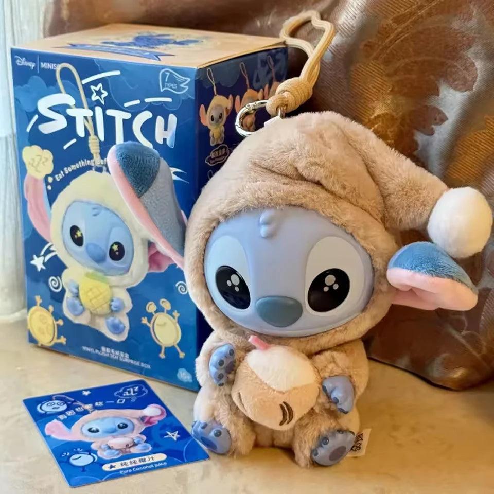 Disney Stitch 'Eat before Sleep' Mystery Box Kawaii Vinyl Figure Keychain Cute Plush Doll Christmas Surprise Gift