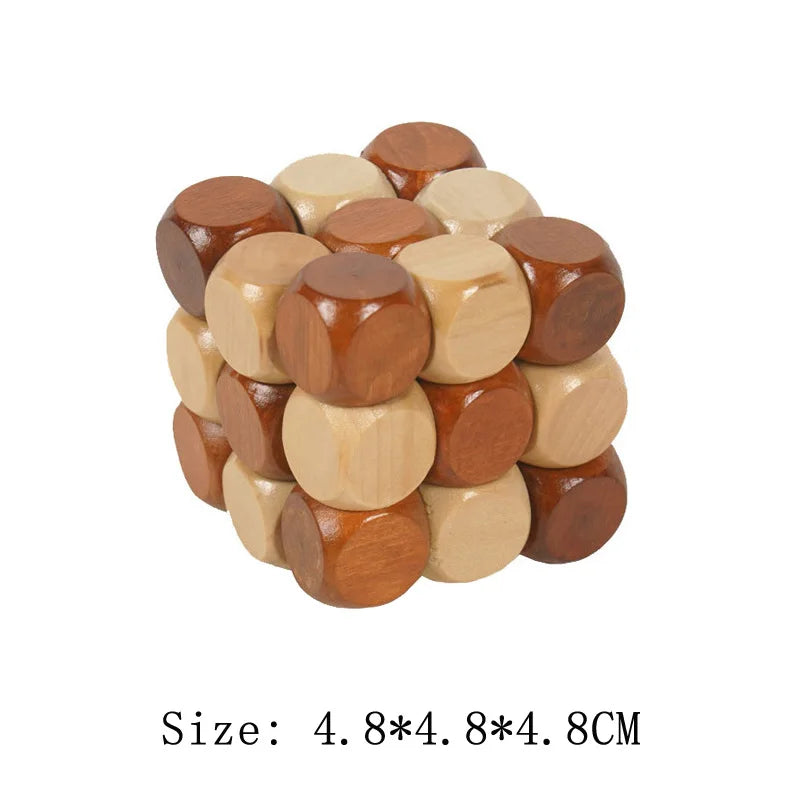Wooden Luban Lock Unlock Interlock Game Brain Teaser Puzzle Inteligencia Rompecabezas 3D De Madera Montessori Educational Toys