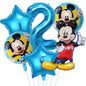 Mickey Mouse Birthday Party Decoration Blue Mickey Tableware Cups Plates Balloons Backdrop Pannents Gift Bag Kids Party Supplies