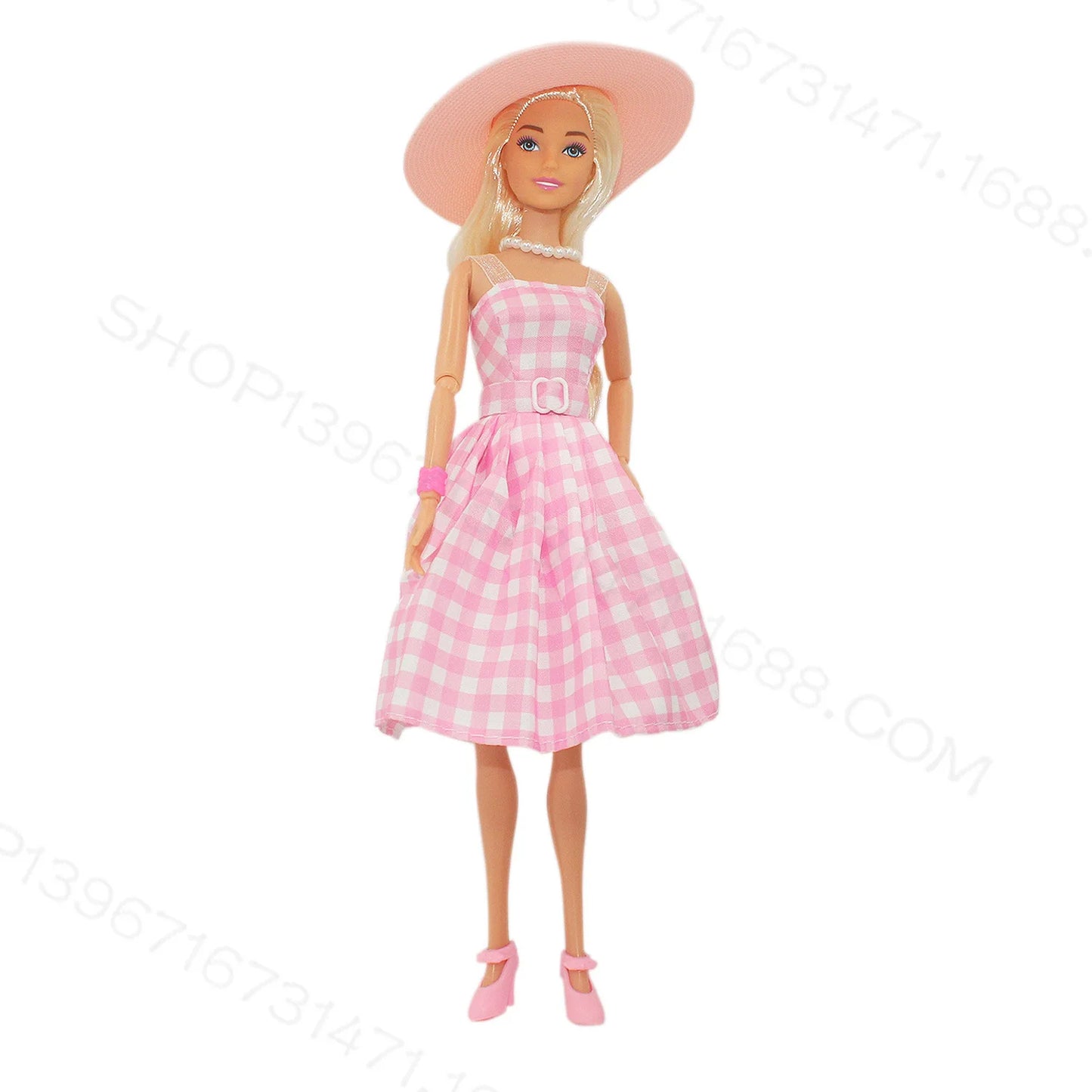 Pink Plaid Dress Doll 11.5 Inch 30cm Ken Barbie The Movie Barbie Perfect Day Toys for Girls Christmas Birthday Gifts Without Box