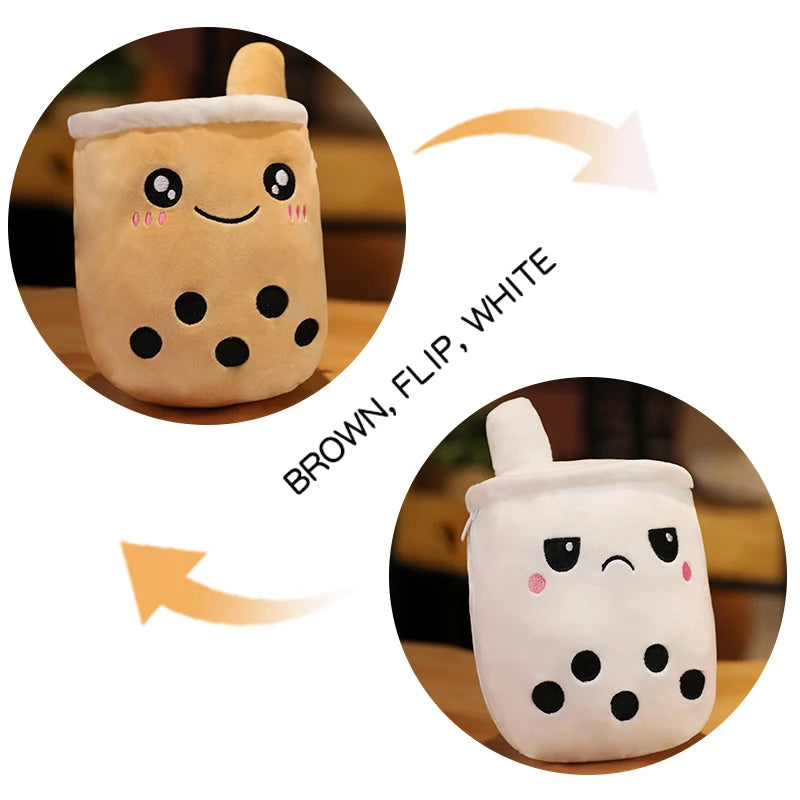Kawaii Milk Tea Cup Plush Pillow 23cm Stuffed Food Fruit Boba Doll Ultrasoft Stuffed Plush Tea Shop Kids Toys Birthday Gift
