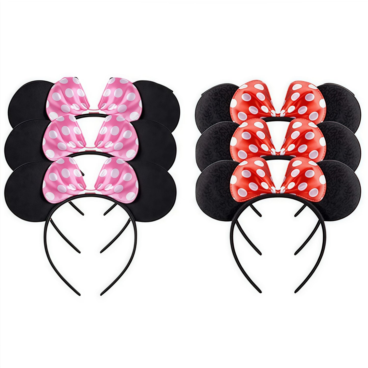 Mickey Ear Headband Hair Ornament Minnie Mickey Mouse Bow Headband Princess Hair Accessory Girls Birthday Party Gift Supplies