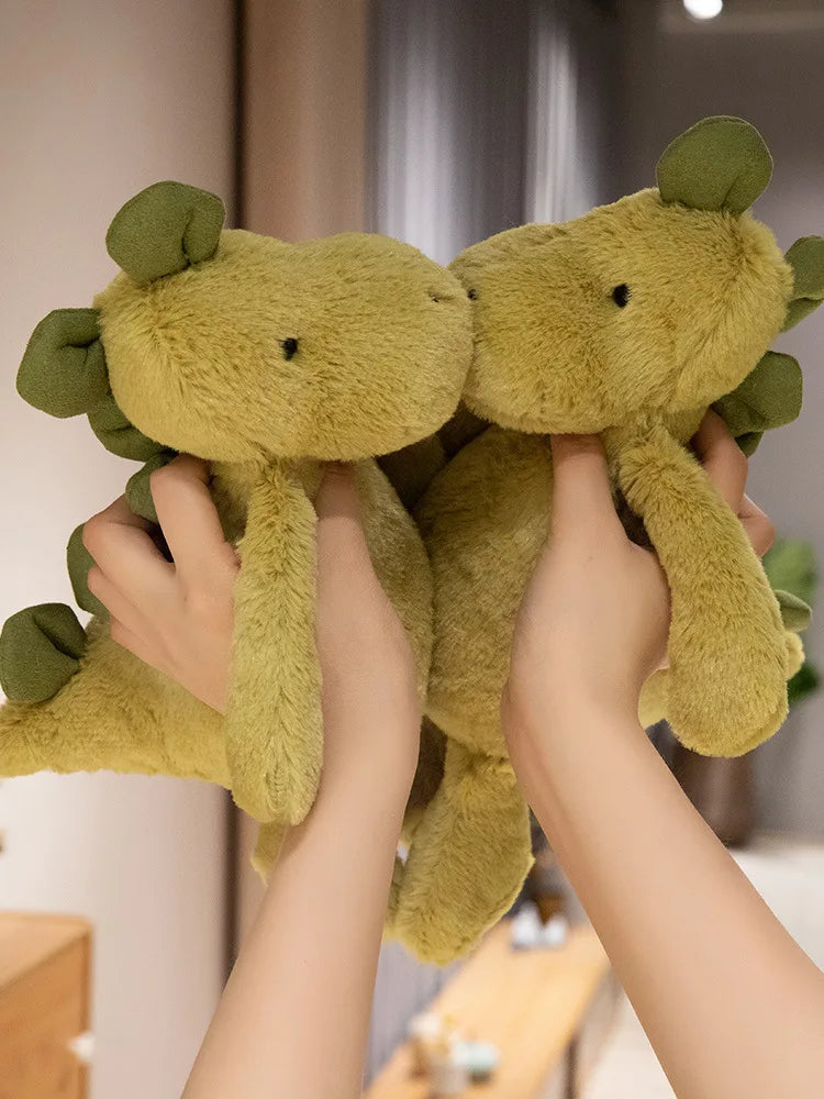 JC Shy Green Dinosaur Series Plush Stuffed Doll Cute Dinosaur Soft Cartoon Chidren Trendy Toy Girl Bag Charm Festive Fun Gifts