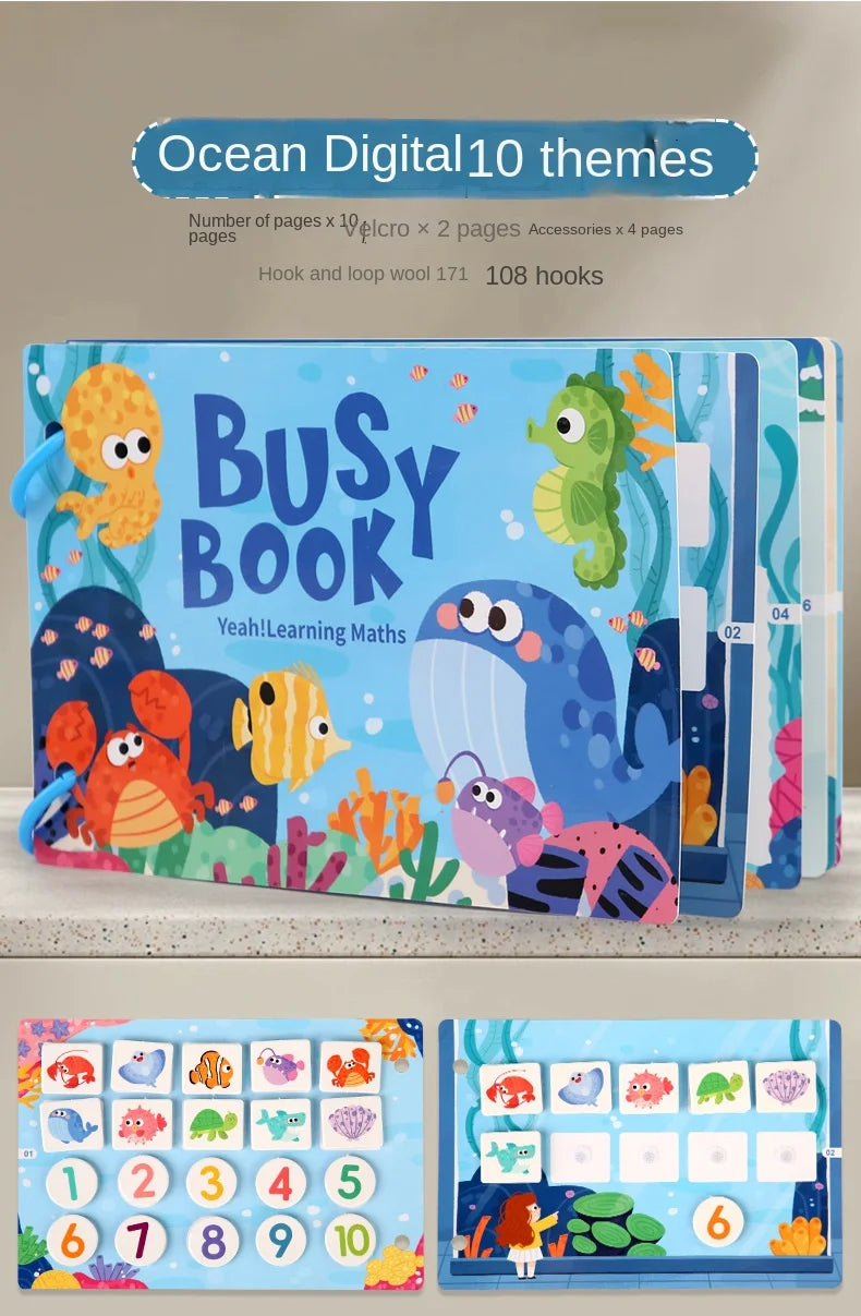 Busy Book Sticker Quiet Book for Kids Montessori Early Educational Toy Toddlers Matching Puzzles Game Baby Learning Toys Gifts