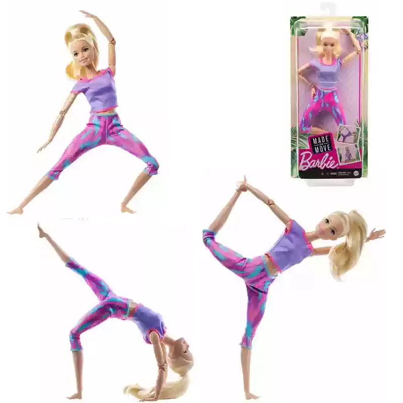 Authentic Barbie Doll with Yoga Poses Changeable Styles Multiple Joints Moving Collectible Toy for Kids And Adults