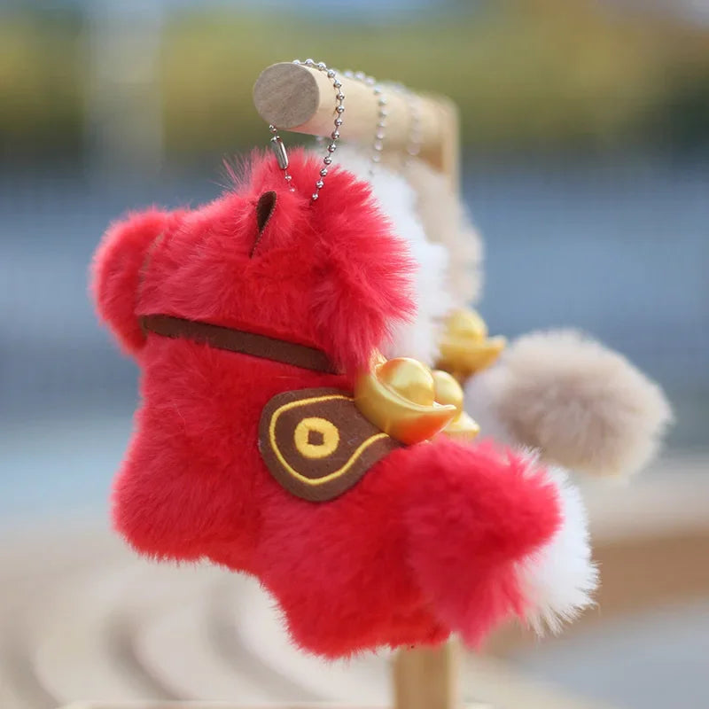 Year of Horse Mascot Plush Keychain Fluffy Pony Doll Soft Toy Bag Charm New Year Gift For Christmas Holiday Celebration