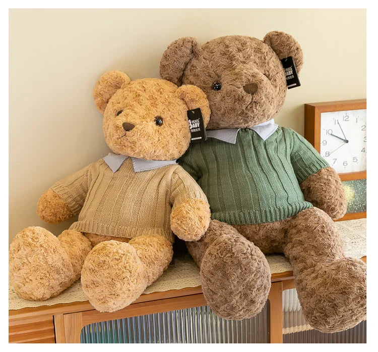 Brown Bear Toy Princess Plush Doll A Bear In A Sweater A Girl'S Birthday Present Boy'S Couch Pillow Bear Doll 30cm And 40cm