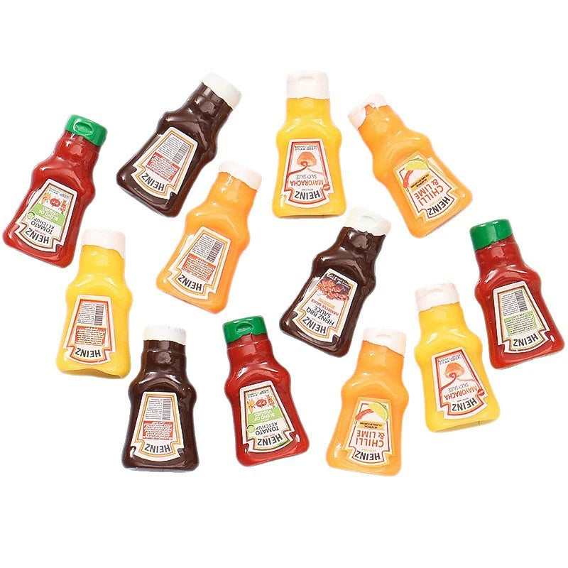10Pcs Dollhouse Miniature Strawberry Sauce Jam Jar Kitchen Food Accessories For Doll House Decor Kids Pretend Play Toys Gift