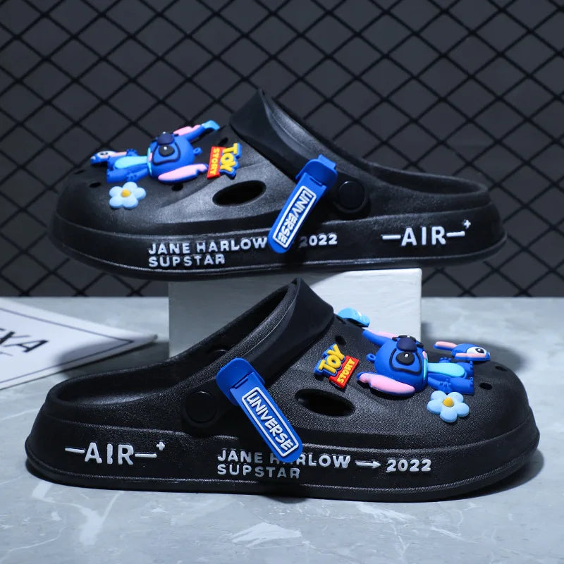 New Cartoon Stitch Series Head Slippers For Couples Are Super Light Anti-Slip And Versatile Casual Shoes For Men And Women Gifts