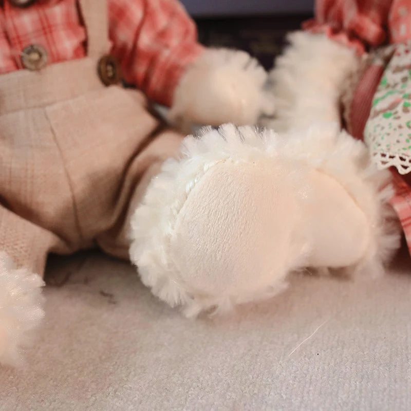 2pcs/lot 26cm Lovely Couple Teddy Bear Peluche Toys Kawaii Dress Bear Dolls Stuffed Soft Toy for Girls Baby Girlfriend Gifts