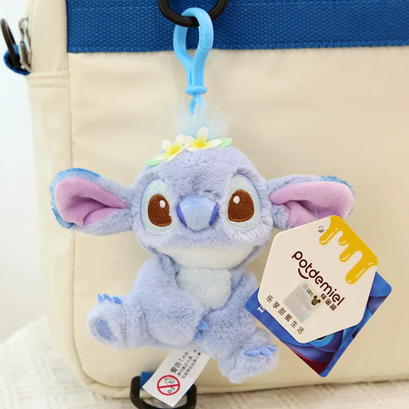 Original Disney Stitch Lotso Sullivan Woody Plush Dolls keychain Angel Stitch Mr.Q Alien Stuffed Toy Pendant Kids Birthday Gift