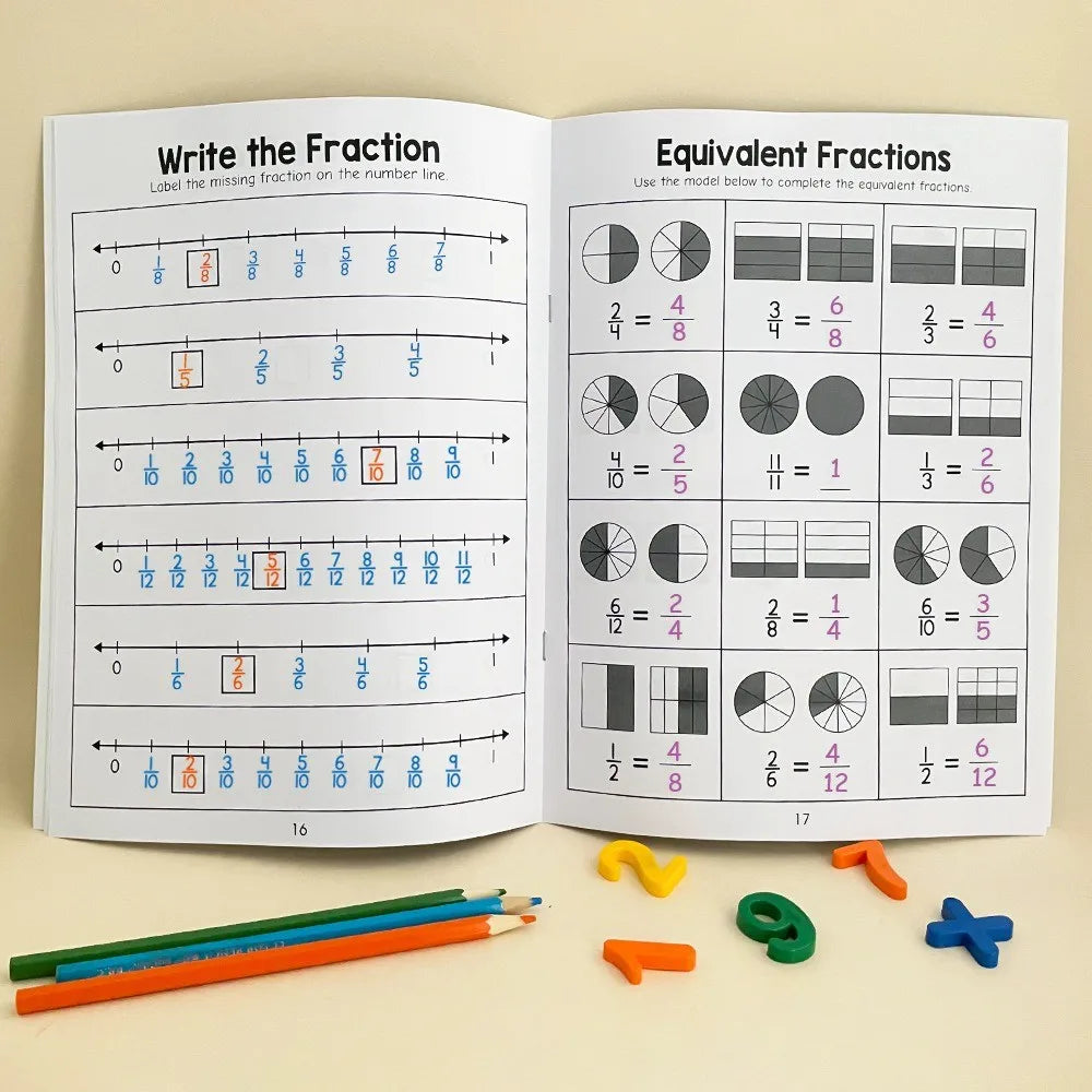 1 Set Math Workbook for Kids Ages 5-8 Math:Math Crossword Puzzles Addition and Subtraction Workbook