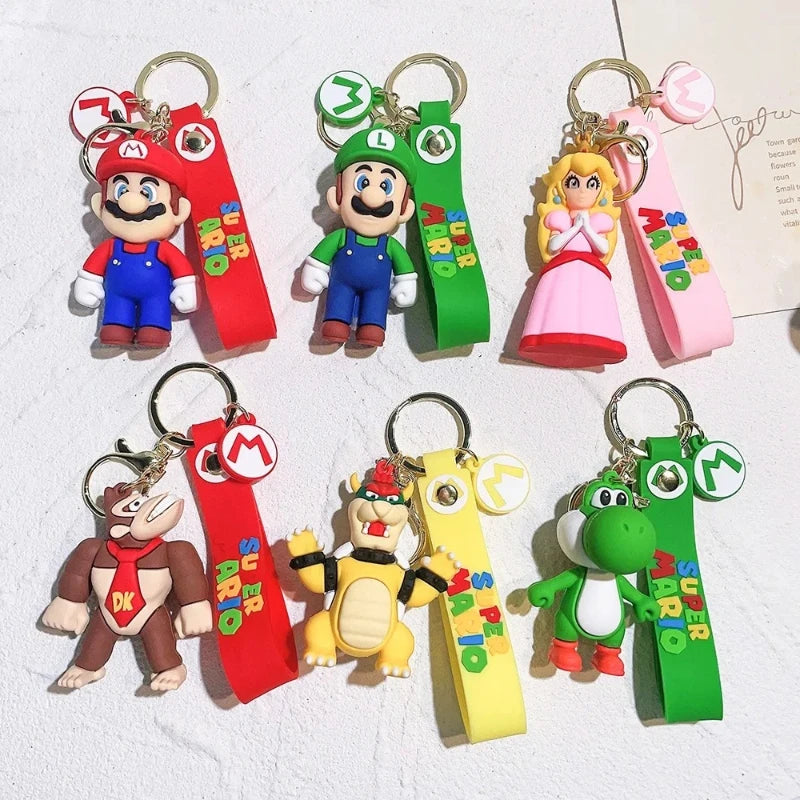 Super Mariod Keychain Mariod Bros Luigi Toad Yoshi Bowser Action Figure Model PVC Cartoon Bag Doll Toys Gift Y2k Fashion