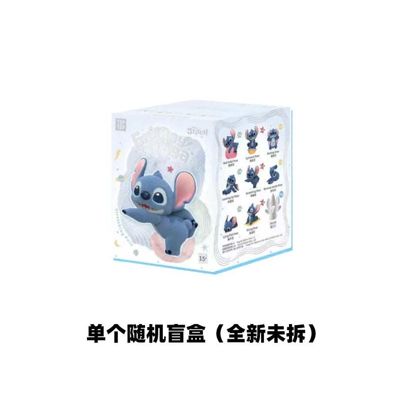 New Toptoy Disney Stitch Energetic Yoga Random Blind Box Series Flocked Figurine Cute Anime Peripheral Doll Collectible Gifts