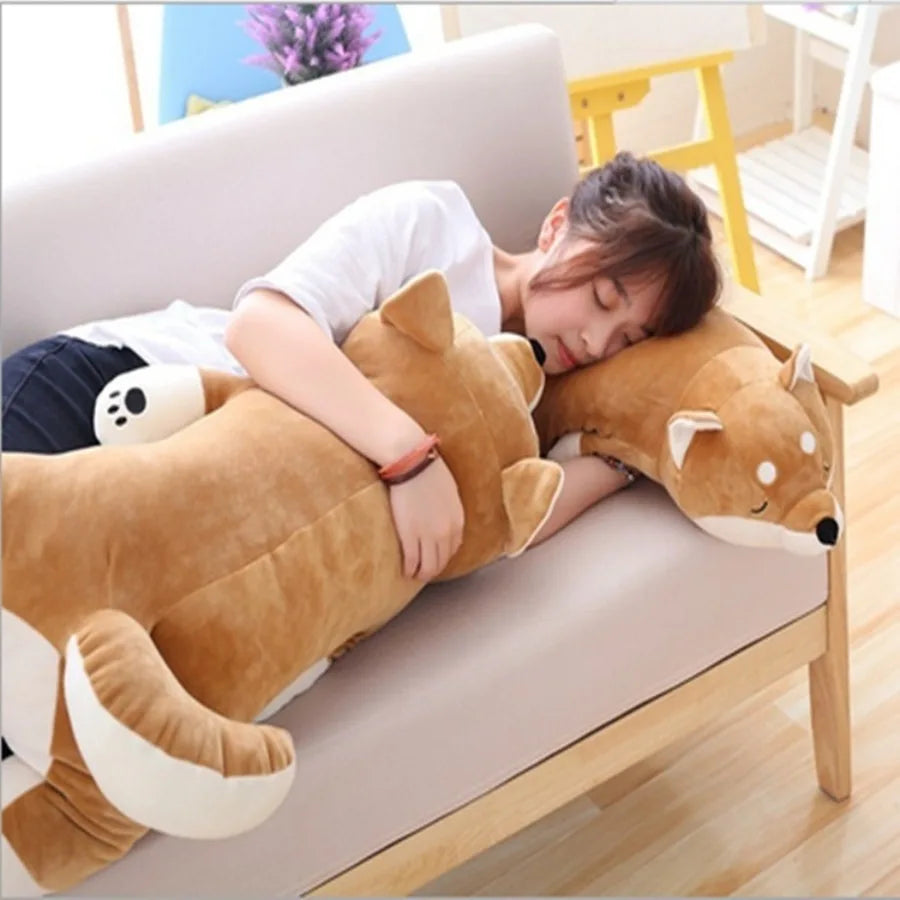 Cartoon Lying Plush Stuffed Dog Pillows Big Toys Shiba Inu Dog Doll Lovely Animal Birthday Gift Plush Pillow for Children