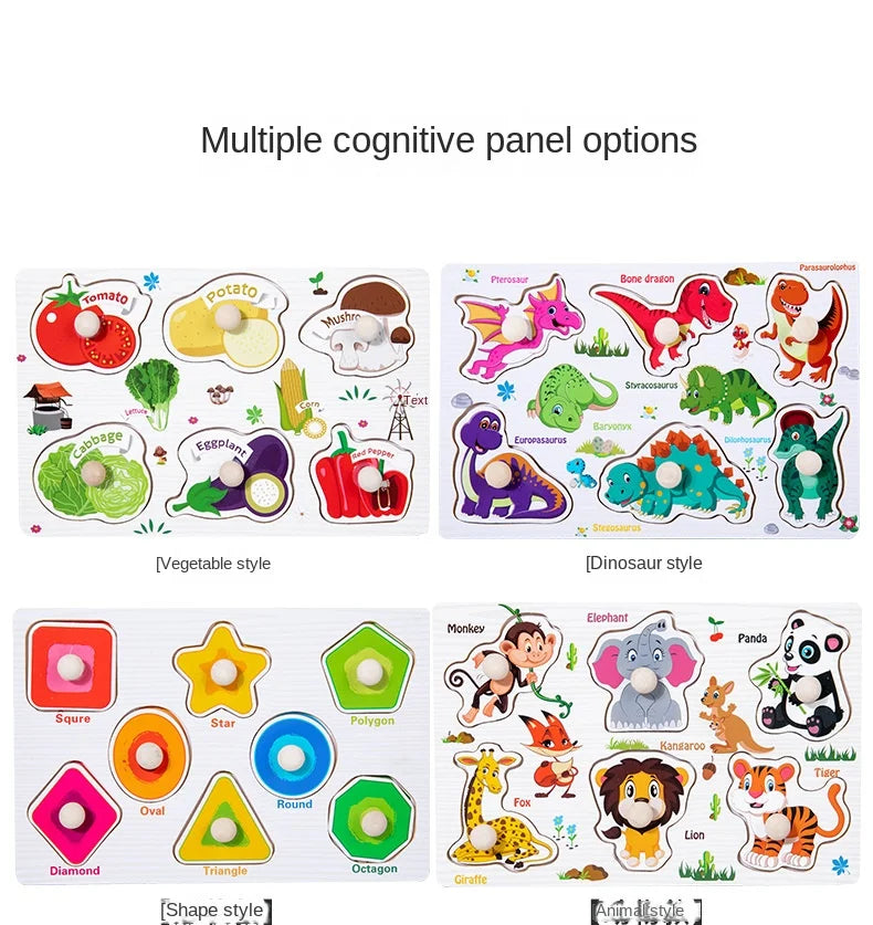 New Montessori Toy 2 Years Baby Puzzles Wooden Puzzles For Children Montessori  Educational Puzzle For Baby 1 2 3 Year Baby Game