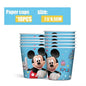 Mickey Mouse Birthday Party Decoration Blue Mickey Tableware Cups Plates Balloons Backdrop Pannents Gift Bag Kids Party Supplies
