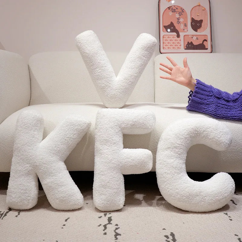 Cozy English Letters Pillow Sofa Cushion Living Room Decor 26 Letter Stuffed Doll Toy Kids Pillow Teaching Words Game Kid Toy
