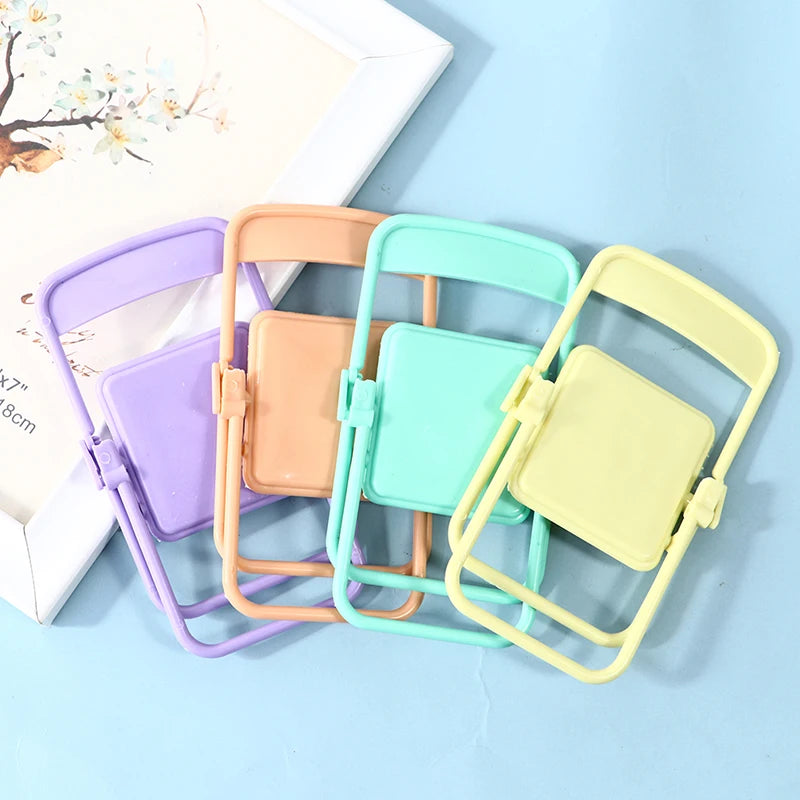 1Pc Mini Chair 1:12 Dollhouse Miniature Chair Plastic Armchair Folding Chair Simulation Furniture Doll House Decor Accessories