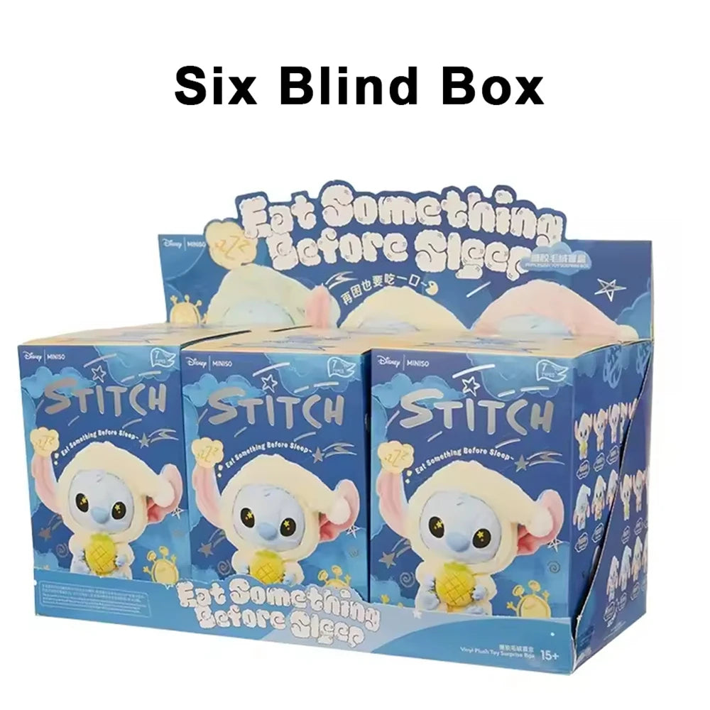 Disney Stitch 'Eat before Sleep' Mystery Box Kawaii Vinyl Figure Keychain Cute Plush Doll Christmas Surprise Gift