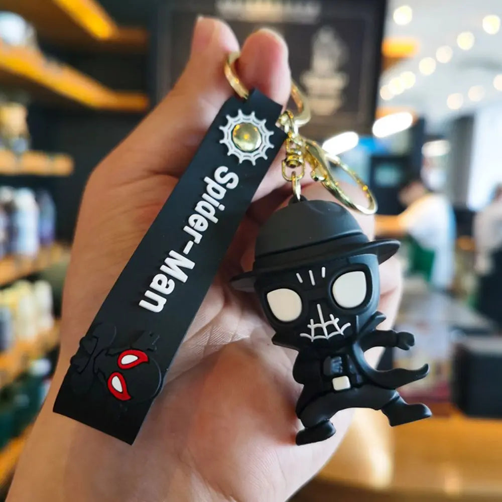 Classic SpiderMan Keychain Pendant Disney Marvel Amazing Inverted Silk Stereo Doll Car Hanging Decor Keychain Birthday Gift Toys