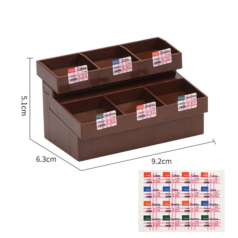 1 Set 1/12 Dollhouse Miniature Simulation Supermarket Display Cabinet Model Decoration Mini Bread Stand Doll Accessories Toys
