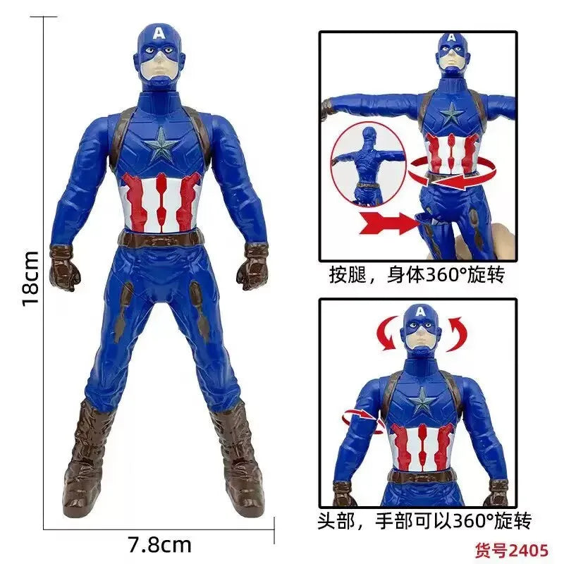 Brand new 18cm doll model Spider-Man figure, press-and-rotate Superman, Steve Rogers collectible, children's toy gift