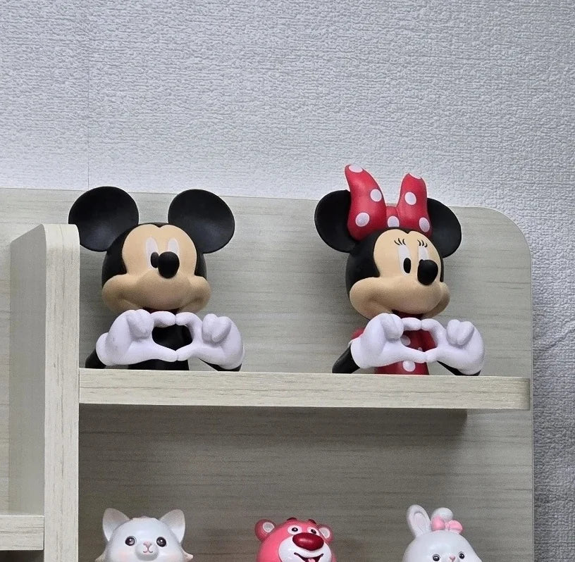 10cm New Love Mickey Mouse Minnie Figure Cartoon Pvc Suit Decoration Living Room Ornaments Model Girls Birthday Gift