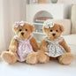 2pcs/lot 26cm Lovely Couple Teddy Bear Peluche Toys Kawaii Dress Bear Dolls Stuffed Soft Toy for Girls Baby Girlfriend Gifts