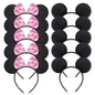 Mickey Ear Headband Hair Ornament Minnie Mickey Mouse Bow Headband Princess Hair Accessory Girls Birthday Party Gift Supplies