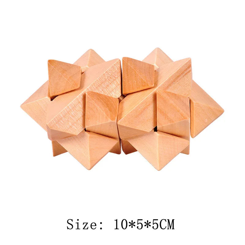 Wooden Luban Lock Unlock Interlock Game Brain Teaser Puzzle Inteligencia Rompecabezas 3D De Madera Montessori Educational Toys
