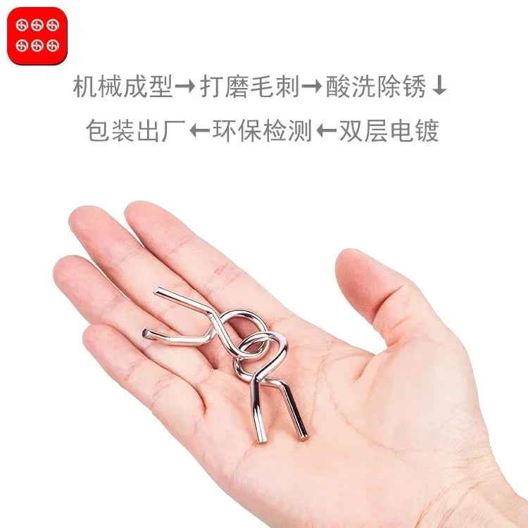 8Pcs/Set Metal Montessori Puzzle Wire Mind Brain Teaser Puzzles Children Adults Interactive Game Reliever Educational Toy