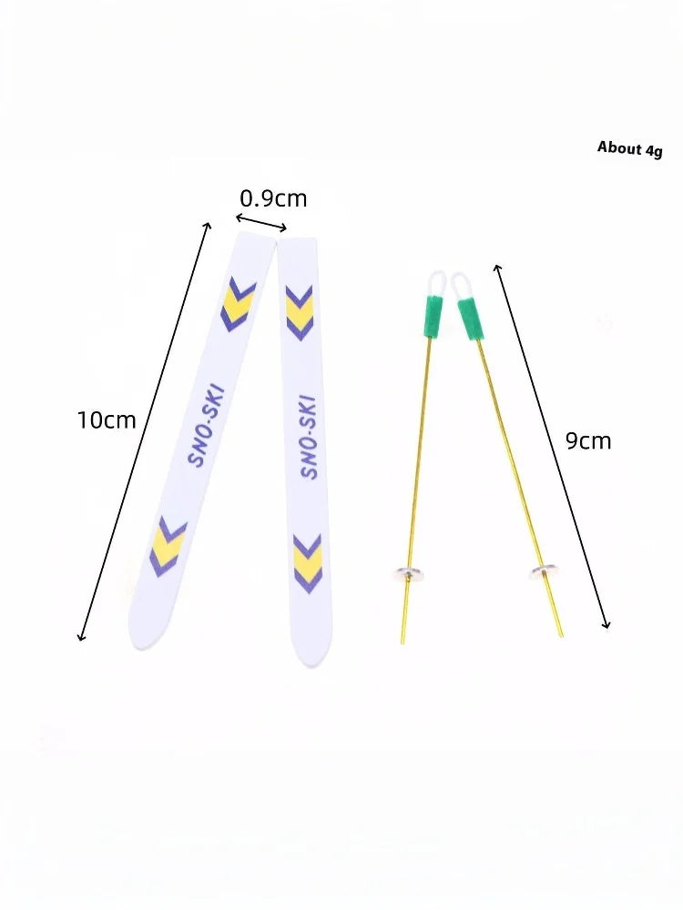 1Set Dollhouse Miniature Wooden Ski Board Christmas Scene Decoration Dolls House Xmas Accessories Kids Toys Gift