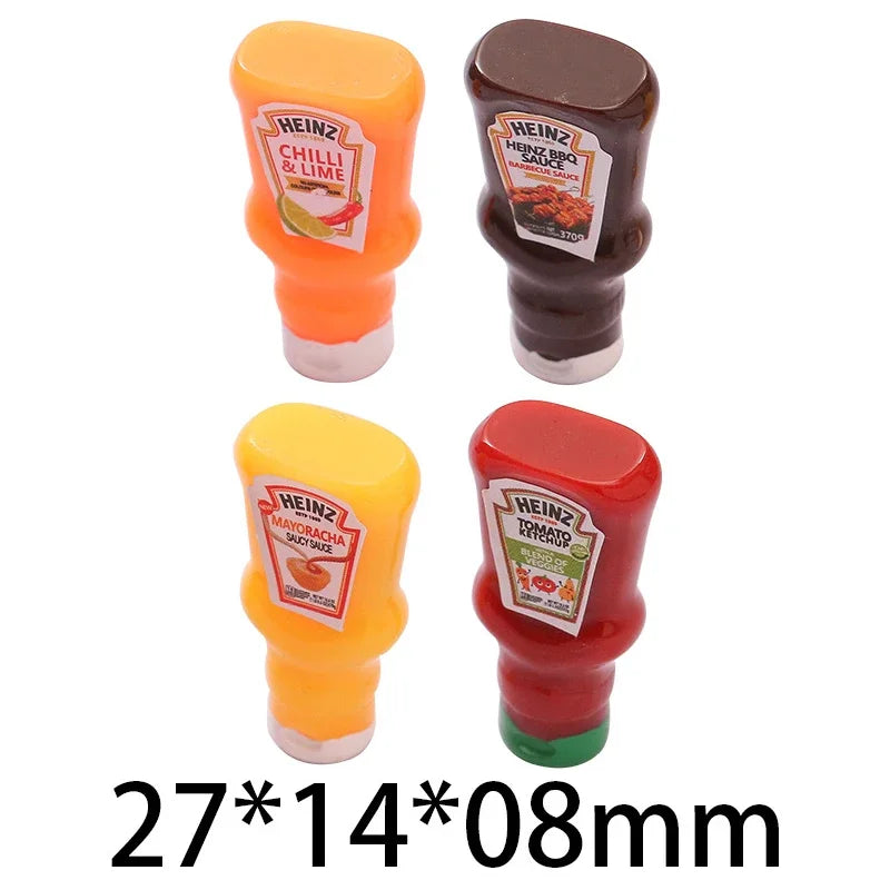 10Pcs Dollhouse Miniature Strawberry Sauce Jam Jar Kitchen Food Accessories For Doll House Decor Kids Pretend Play Toys Gift