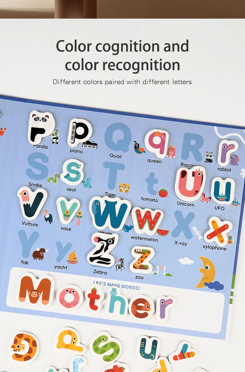 Montessori Quiet Busy Book Puzzle Early Education Toy 3+ Years Kids Alphabet Shape Matching Game Interactive Learning Preschool