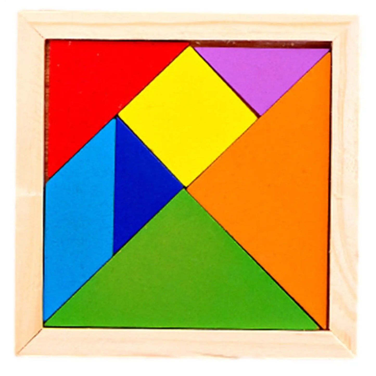 Wooden Blocks Puzzle Brain Teasers Toy Tangram Jigsaw Intelligence Colorful 3D Russian Blocks Montessori Educational Toys