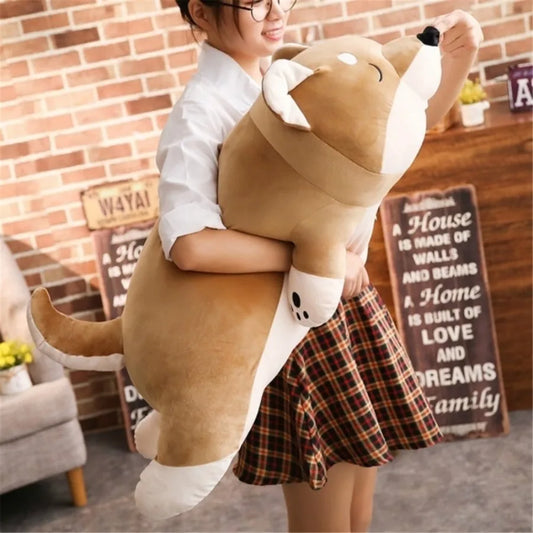 Cartoon Lying Plush Stuffed Dog Pillows Big Toys Shiba Inu Dog Doll Lovely Animal Birthday Gift Plush Pillow for Children
