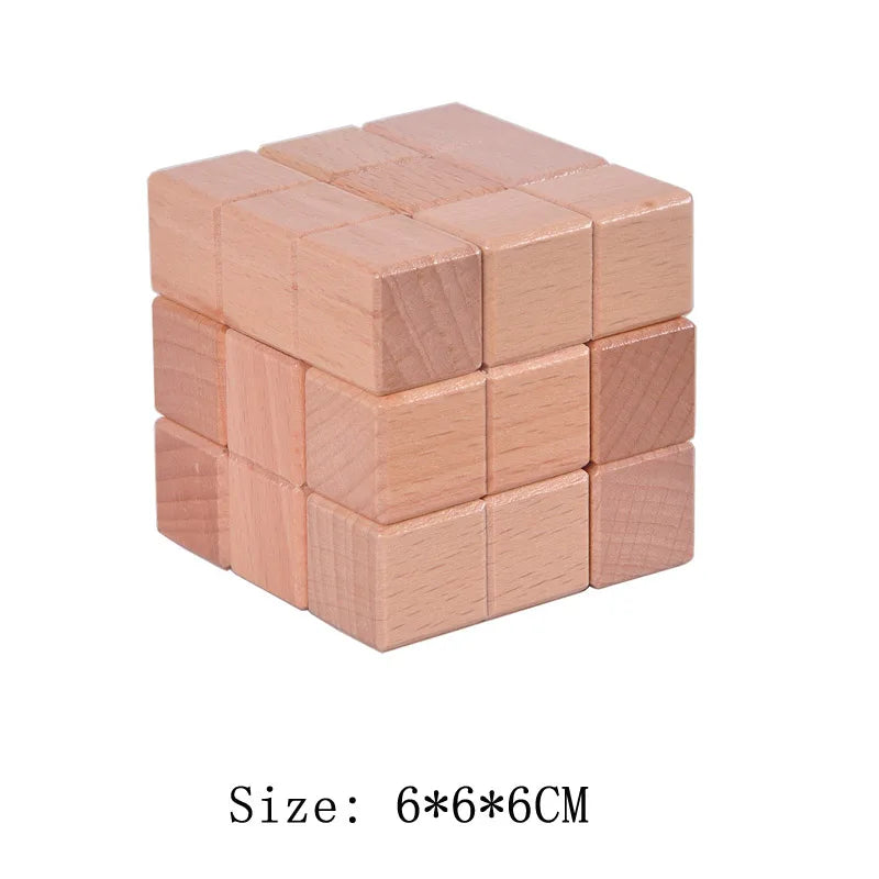 Wooden Luban Lock Unlock Interlock Game Brain Teaser Puzzle Inteligencia Rompecabezas 3D De Madera Montessori Educational Toys