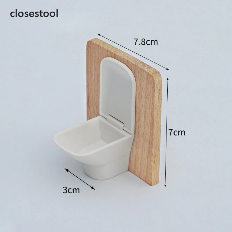 1/12 Dollhouse Simulation Washbasin Tub Toilet Model Dollhouse Bathroom Decor Dolls House Miniature Furniture Accessories