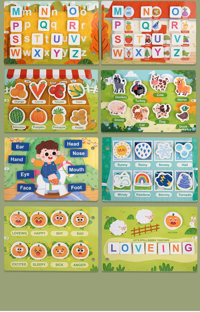 Busy Book Sticker Quiet Book for Kids Montessori Early Educational Toy Toddlers Matching Puzzles Game Baby Learning Toys Gifts