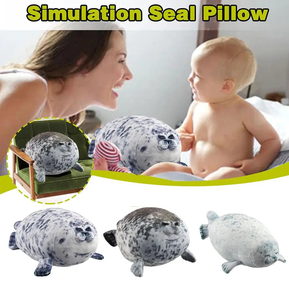 20CM Seal Pillow 3D Novelty Seal Doll Aquarium Plush Stuffed Toy Baby Sleeping Throw Pillow Gifts for Kids Birthday Party