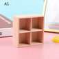 1Pcs Dollhouse Miniature Bookcase Storage Rack Mini Wood Cherry Display Shelf Cabinet Cupboard Doll House Furniture Model Toys