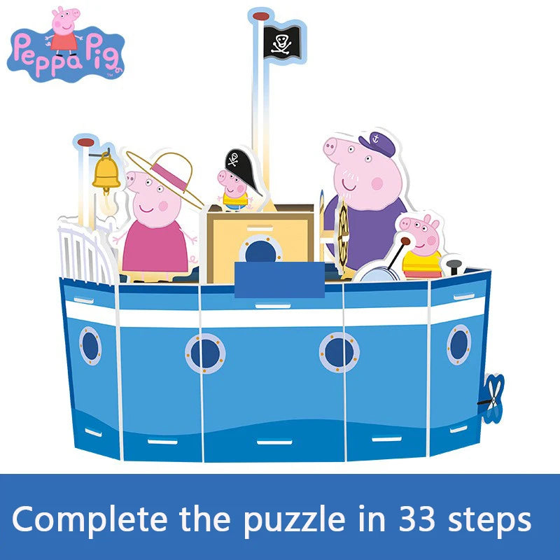 Peppa Pig Puzzle Three dimensional Children's Intelligence Enlightenment George Toys 3-6 Year Old DIY Handmade Gift