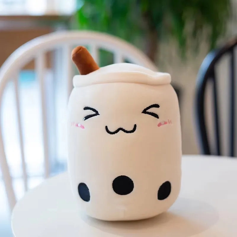 Kawaii Milk Tea Cup Plush Pillow 23cm Stuffed Food Fruit Boba Doll Ultrasoft Stuffed Plush Tea Shop Kids Toys Birthday Gift