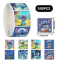 500/1000pcs/roll Disney Stitch Blue Kawaii Stickers Luggage Graffiti Toy Decals Decoration Sticker Gift Closure Sticker