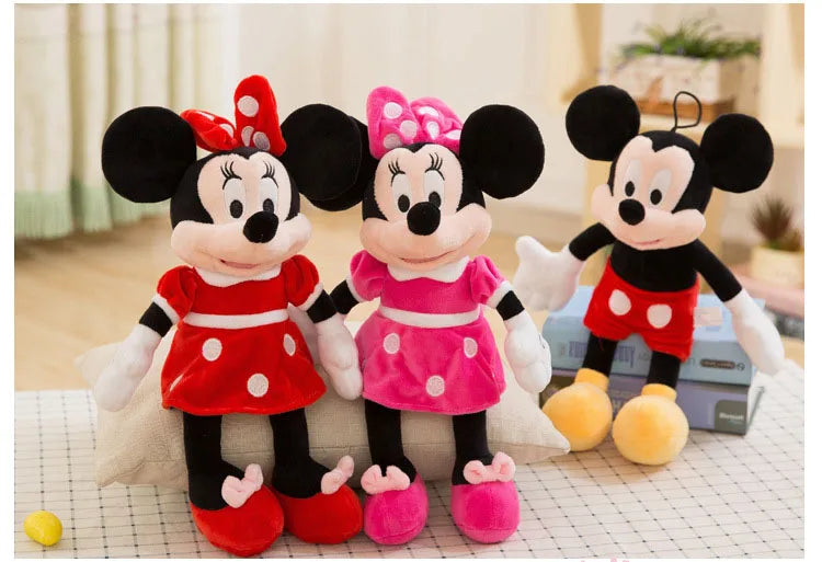 30-35cm Disney Mickey Mouse Plush Toys Kawaii Anime Mickey Minnie Stuffed Plush Models Decoration Dolls for Kids Birthday Gift