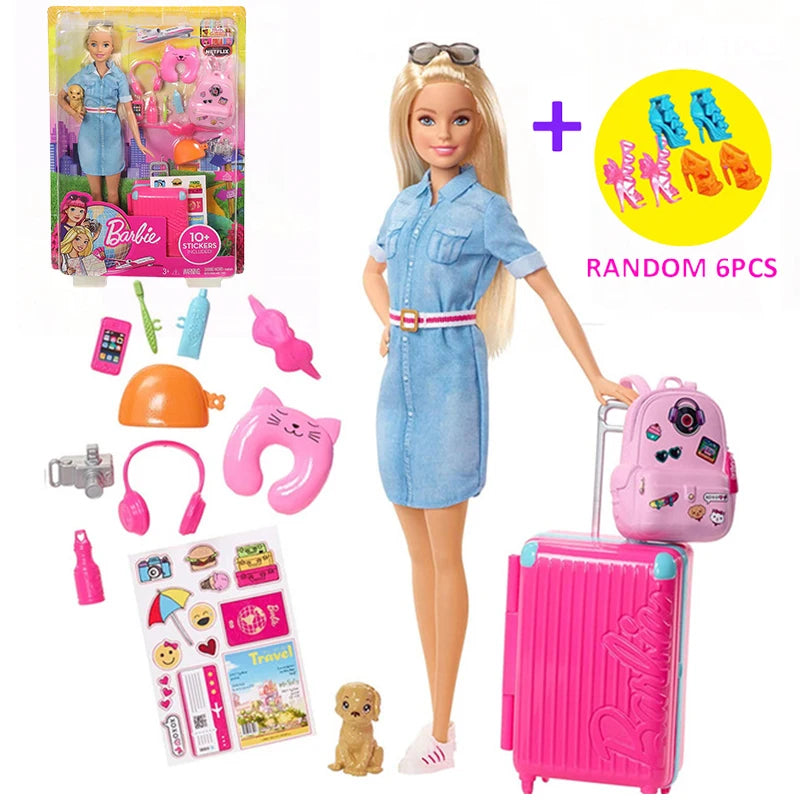 Original Barbie Dolls Sports Girls Fashionistas Chelsea Baby Fashion Clothes Kids Toys for Children Multi Joints Juguetes Gifts