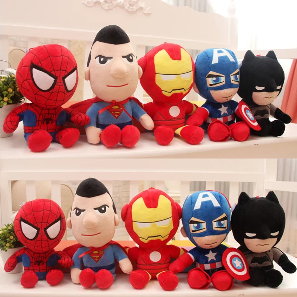 / 27-30cm Marvel Movie Dolls Spiderman Ironman Batman Superman Plush Toys Soft Stuffed Hero Captain America Best Gifts for Kids