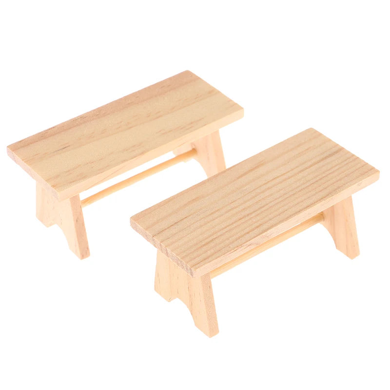 Doll House Mini Wooden Coffee Table Wood Simulation Teatable Coffee Table Living Room Toy Doll House Accessories Mini Dollhouse