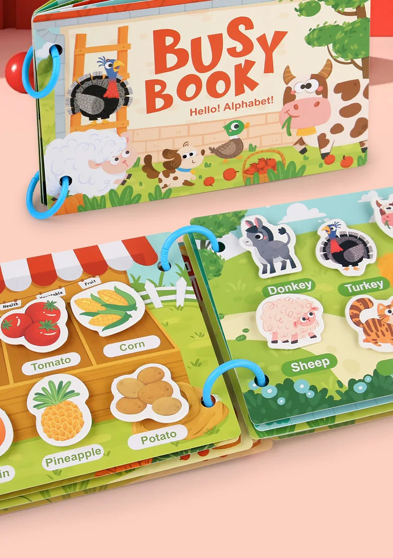 Busy Book Sticker Quiet Book for Kids Montessori Early Educational Toy Toddlers Matching Puzzles Game Baby Learning Toys Gifts